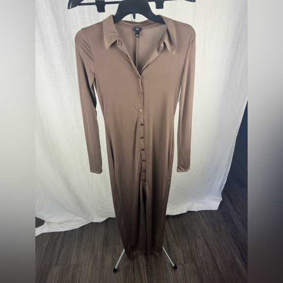 River Island Brown Button Detail Knitted Dress Size 6 NWT - Picture 8 of 15